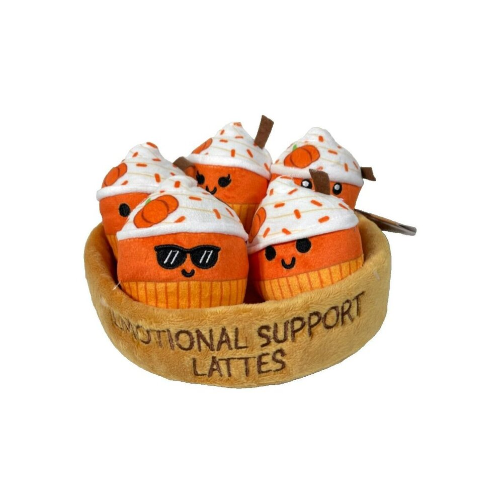 EMOTIONAL SUPPORT PUMPKIN SPICE LATTE Fall Mini Plush 6 Piece Set - Picture 2 of 12